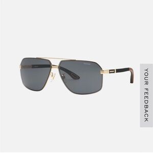 Chopard Men’s Classic Racing Sunglasses in Gold & Brown. NWT